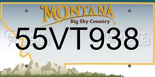 55VT938 Montana License Plate