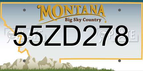 55ZD278 Montana License Plate