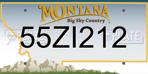 55ZI212 Montana License Plate
