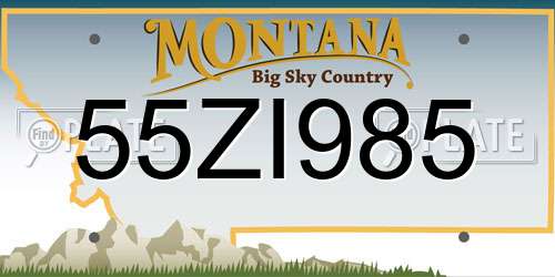 55ZI985 Montana License Plate