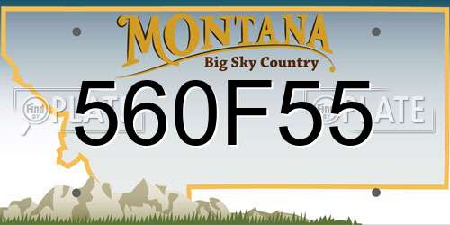 560F55 Montana License Plate