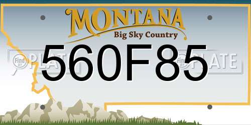 560F85 Montana License Plate