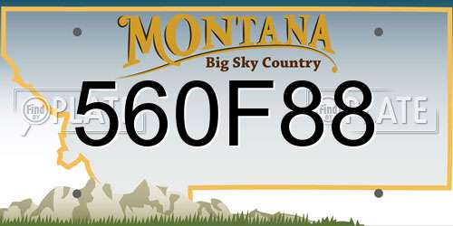 560F88 Montana License Plate