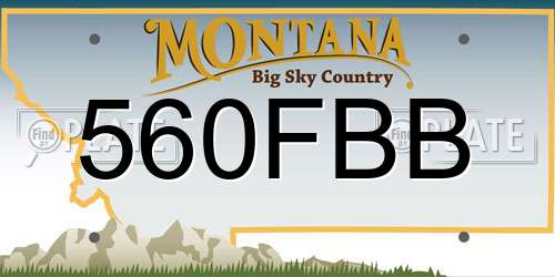 560FBB Montana License Plate