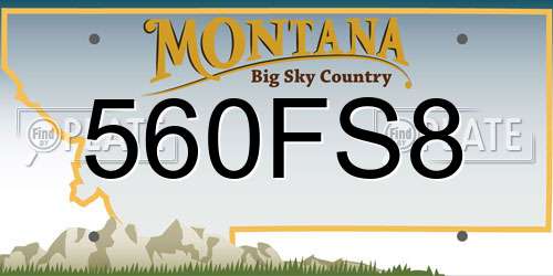 560FS8 Montana License Plate