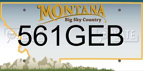 561GEB Montana License Plate