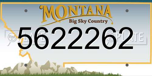 5622262 Montana License Plate