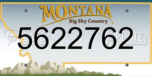5622762 Montana License Plate