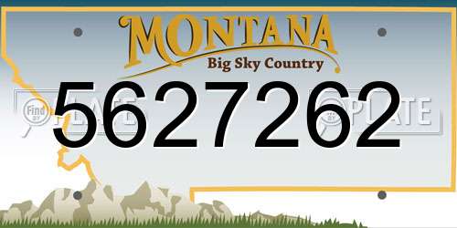 5627262 Montana License Plate