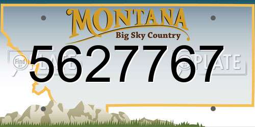 5627767 Montana License Plate