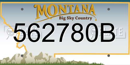562780B Montana License Plate
