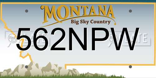 562NPW Montana License Plate