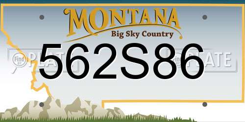 562S86 Montana License Plate