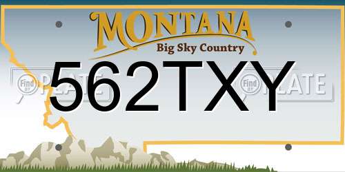 562TXY Montana License Plate