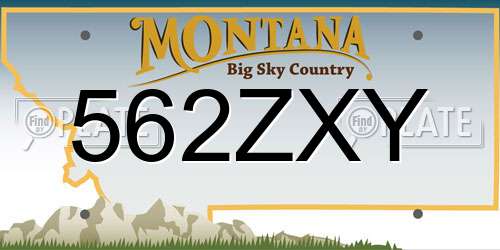 562ZXY Montana License Plate