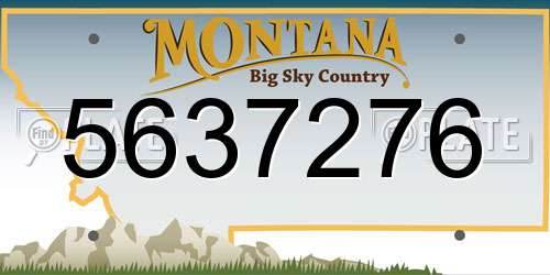 5637276 Montana License Plate