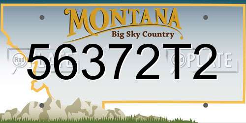 56372T2 Montana License Plate