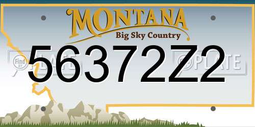 56372Z2 Montana License Plate