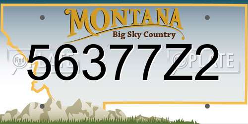 56377Z2 Montana License Plate