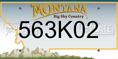 563K02 Montana License Plate