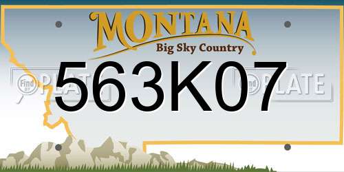 563K07 Montana License Plate
