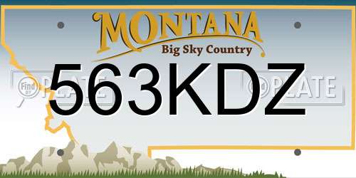 563KDZ Montana License Plate