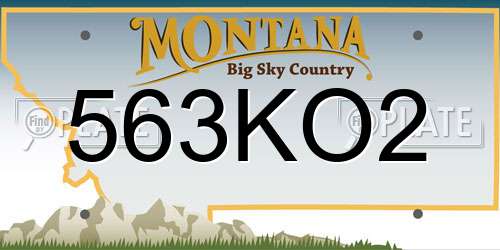563KO2 Montana License Plate