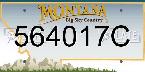 564017C Montana License Plate
