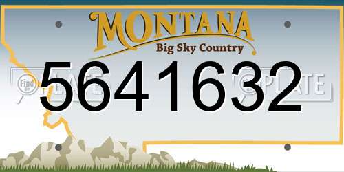 5641632 Montana License Plate