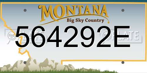 564292E Montana License Plate