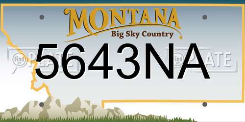 5643NA Montana License Plate
