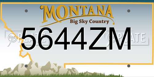 5644ZM Montana License Plate
