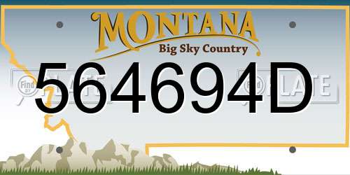 564694D Montana License Plate