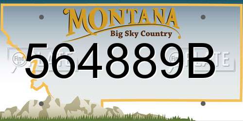 564889B Montana License Plate