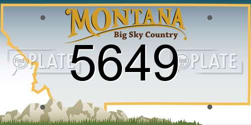 5649 Montana License Plate
