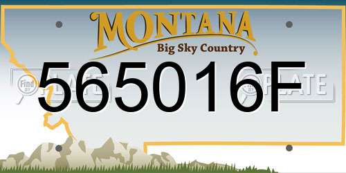 565016F Montana License Plate