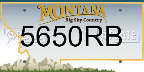 5650RB Montana License Plate