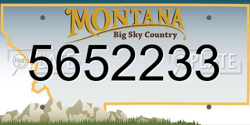 5652233 Montana License Plate
