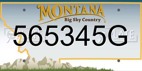 565345G Montana License Plate