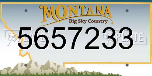 5657233 Montana License Plate