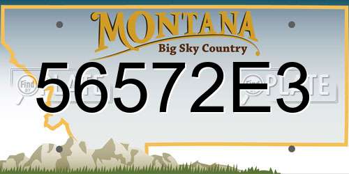 56572E3 Montana License Plate