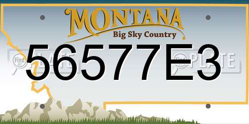 56577E3 Montana License Plate
