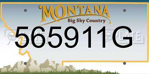 565911G Montana License Plate