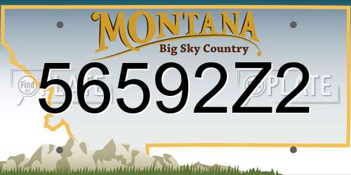 56592Z2 Montana License Plate