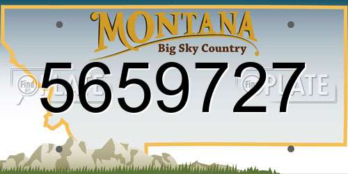 5659727 Montana License Plate
