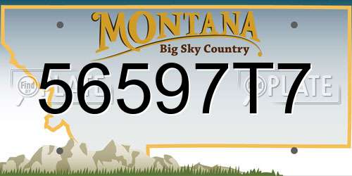 56597T7 Montana License Plate