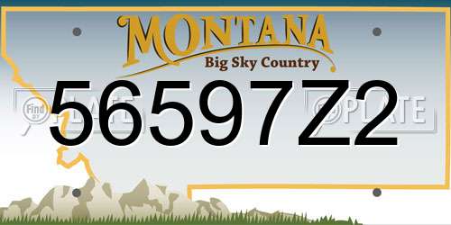 56597Z2 Montana License Plate
