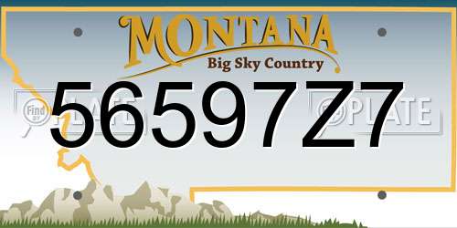 56597Z7 Montana License Plate