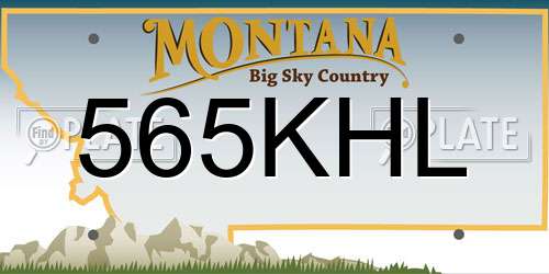 565KHL Montana License Plate