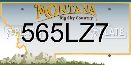 565LZ7 Montana License Plate
